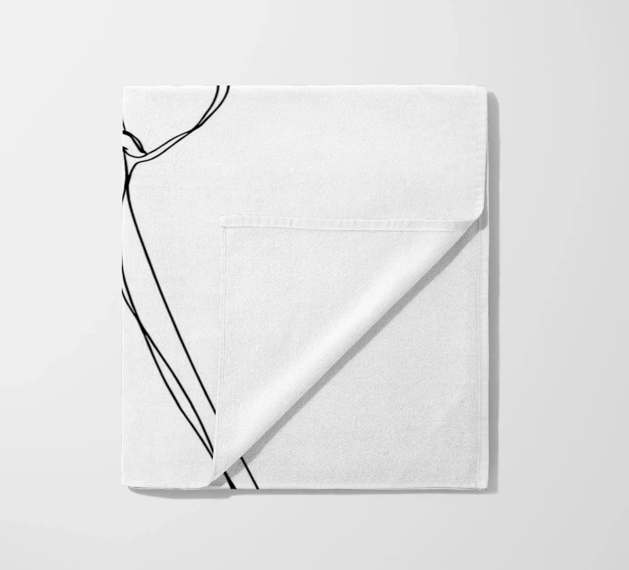 Lémur trepando a un árbol Dibujo lineal minimalista toalla de playa de Viv Line Art