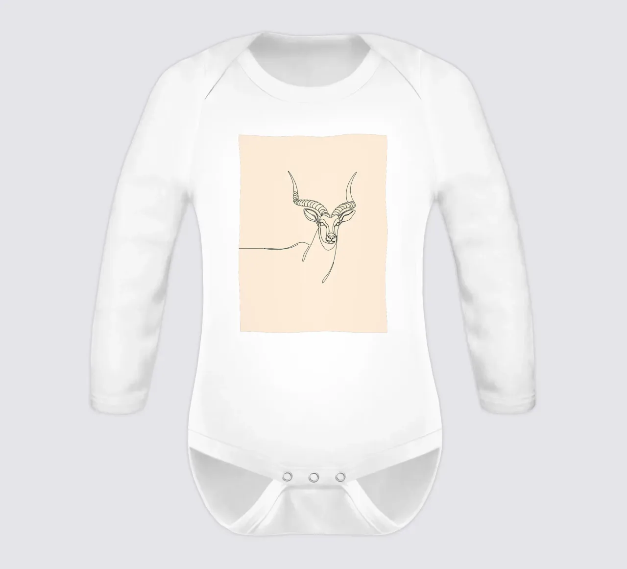 Antilope Minimalist Line Art Zeichnung Langarm Babybody von Viv Line Art