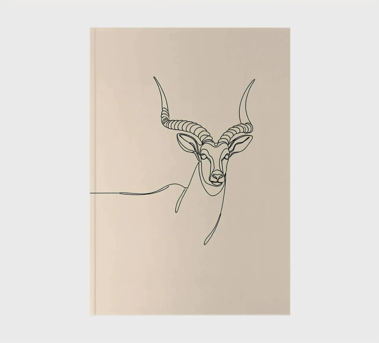 Antelope Minimalist Line Art Drawing notebook by Viv Line Art