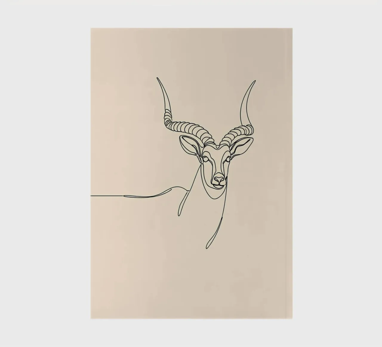 Antelope Minimalist Line Art Drawing notebook by Viv Line Art