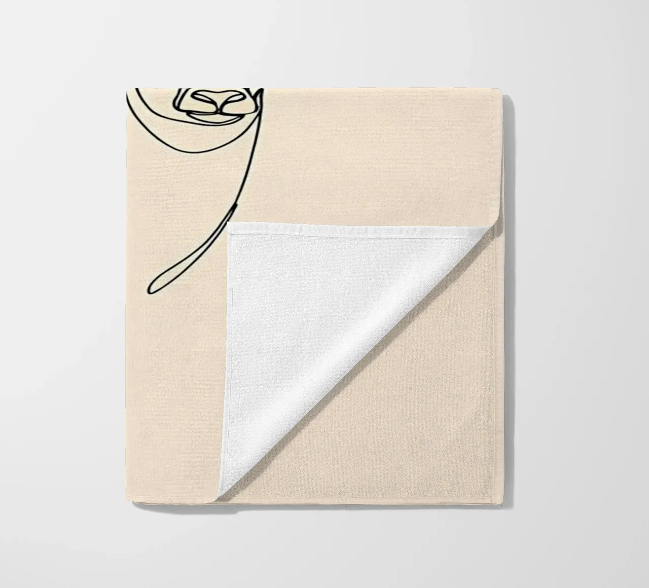 Antelope Minimalist Line Art Drawing beach towel by Viv Line Art