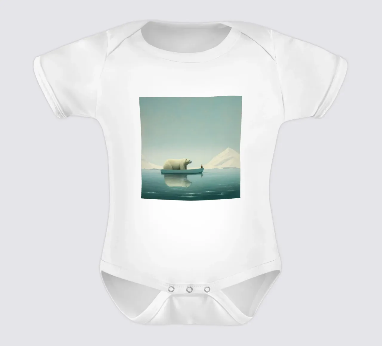 Orso polare minimale 3 body neonato maniche corte da Minimal Animal Art
