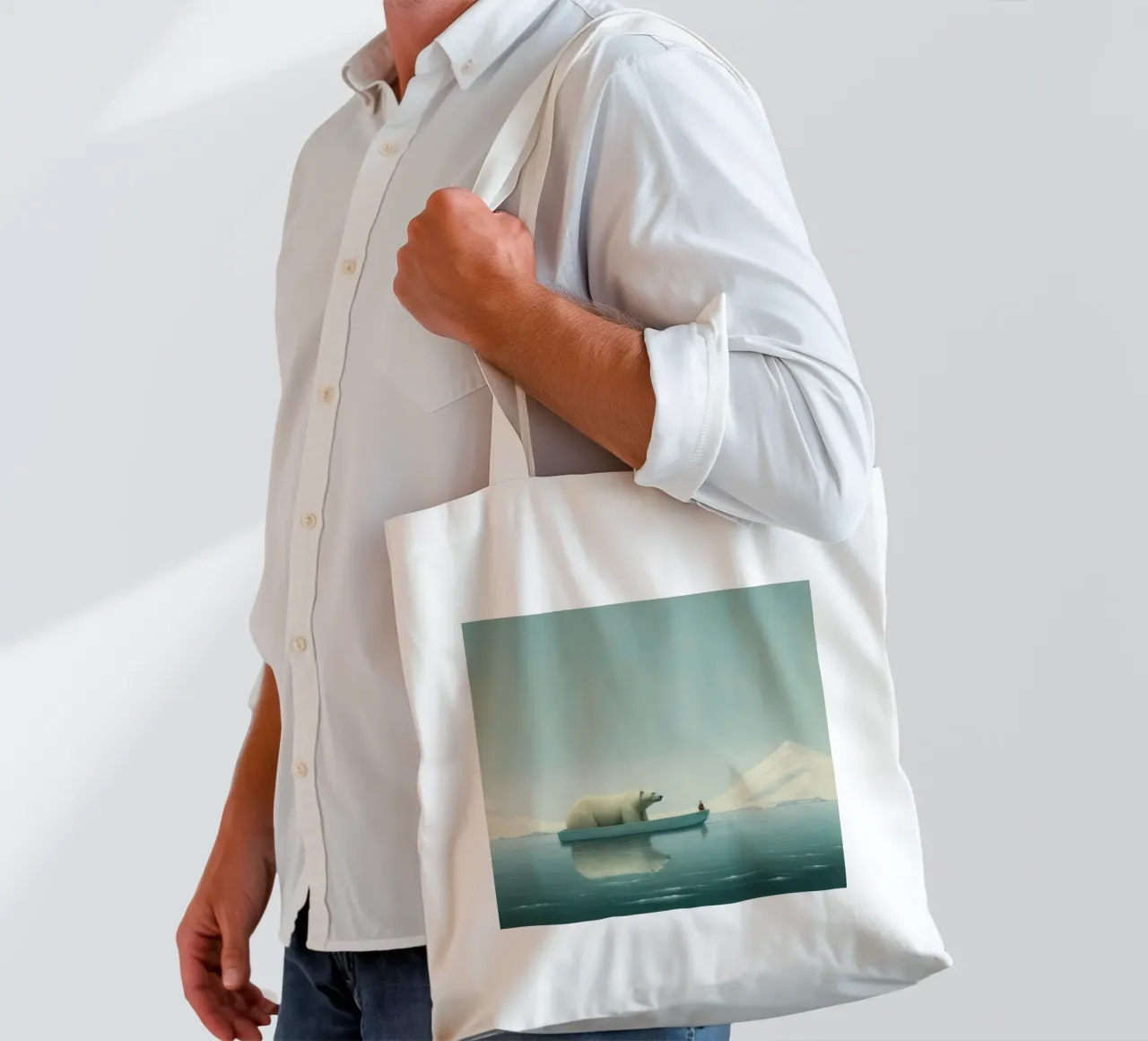 Orso polare minimale 3 borsa in juta da Minimal Animal Art