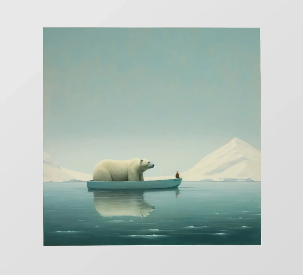 Orso polare minimale 3 pellicola backlit da Minimal Animal Art