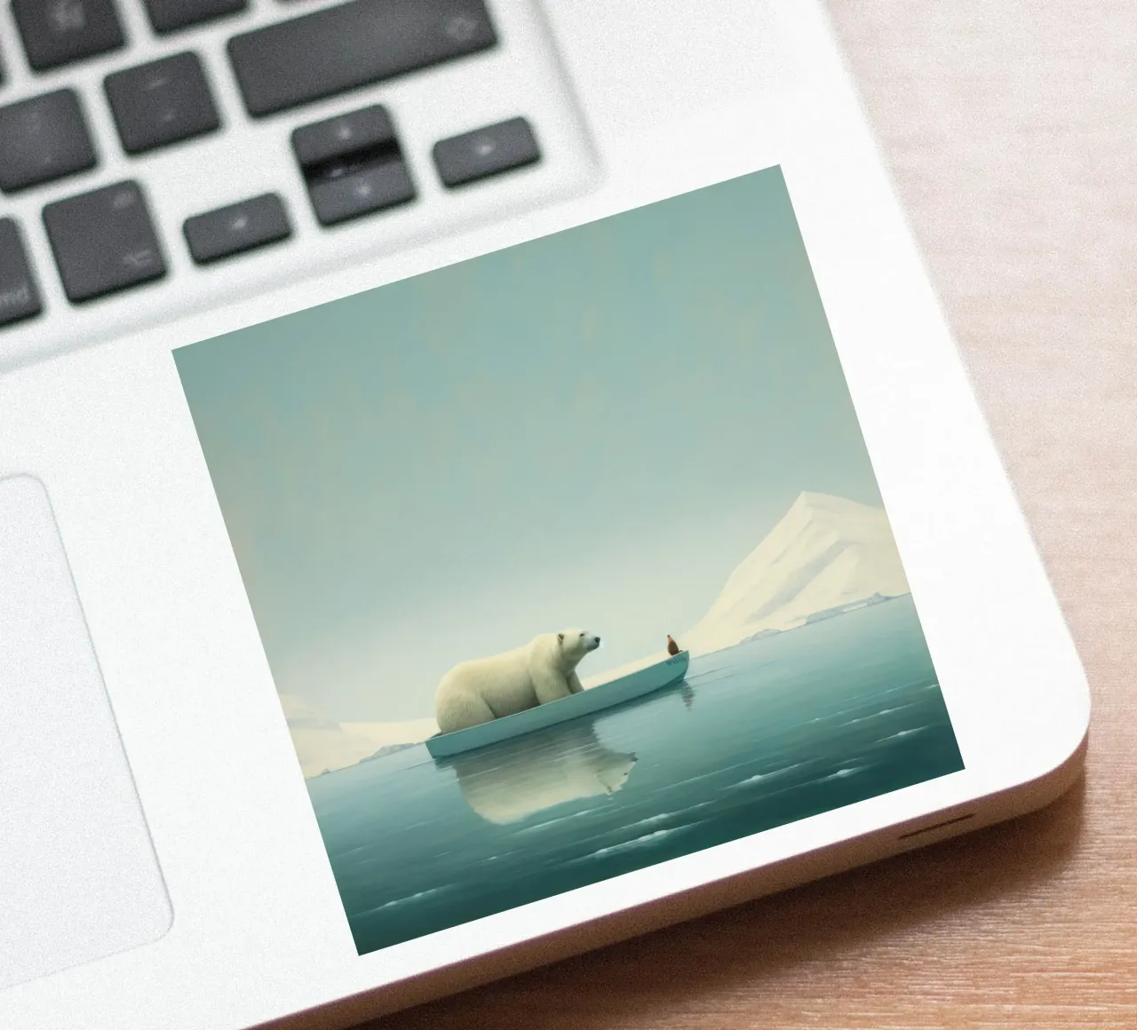 Minimal Polar Bear 3 sticker by Minimal Animal Art