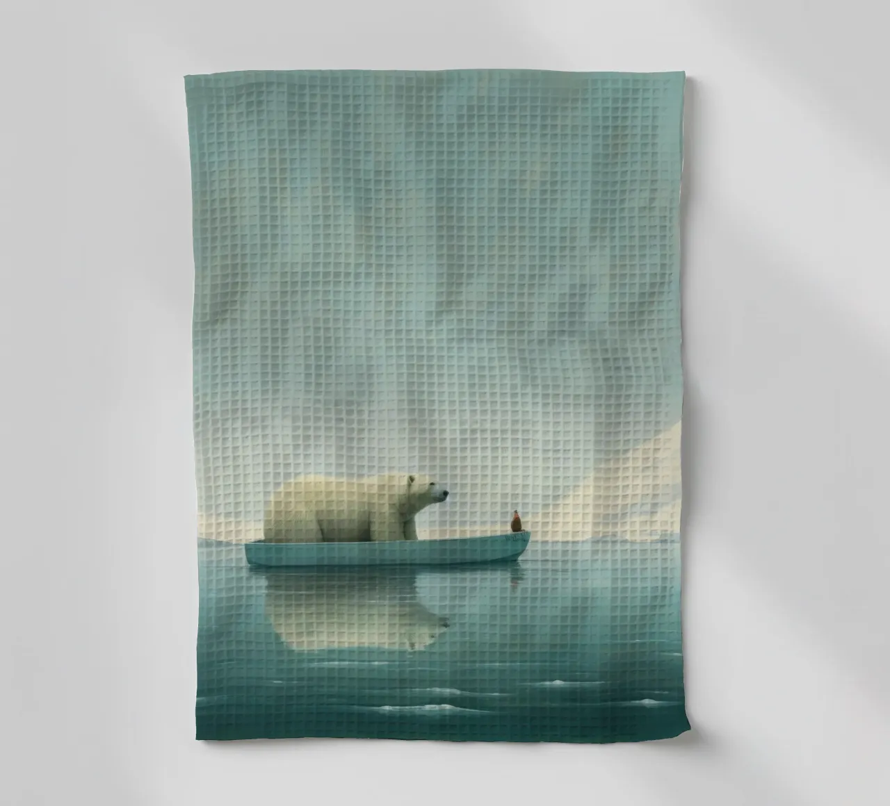 Orso polare minimale 3 canovaccio da cucina da Minimal Animal Art