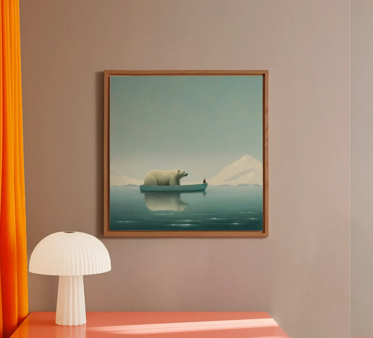 Orso polare minimale 3 alluminio dibond da Minimal Animal Art