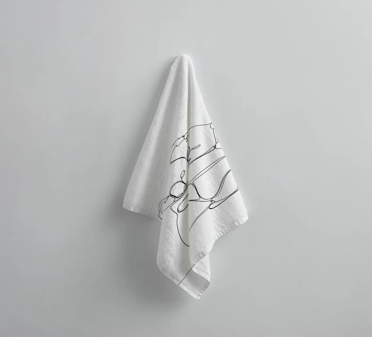 Two Koalas Hugging Minimalist Line Art Drawing towel by Viv Line Art