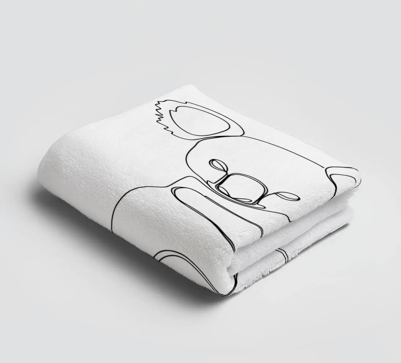 Two Koalas Hugging Minimalist Line Art Drawing towel by Viv Line Art