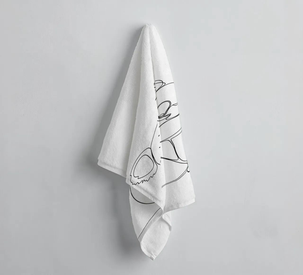 Two Koalas Hugging Minimalist Line Art Drawing towel by Viv Line Art