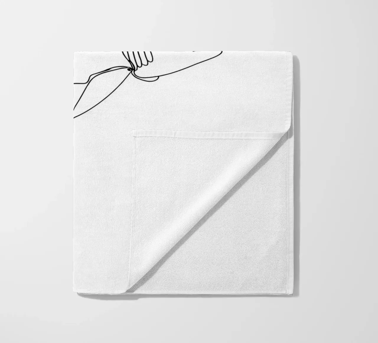 Shark Under Ocean Minimalist Line Art Drawing beach towel by Viv Line Art