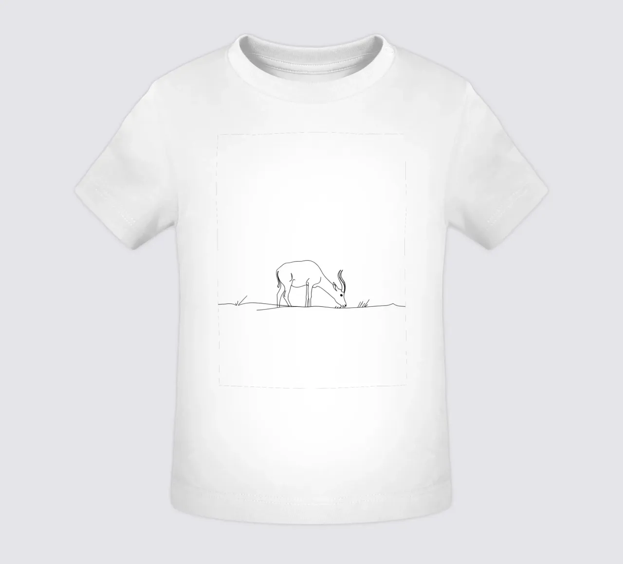 Antilope grazen Minimalistische lijntekening baby t-shirt van Viv Line Art