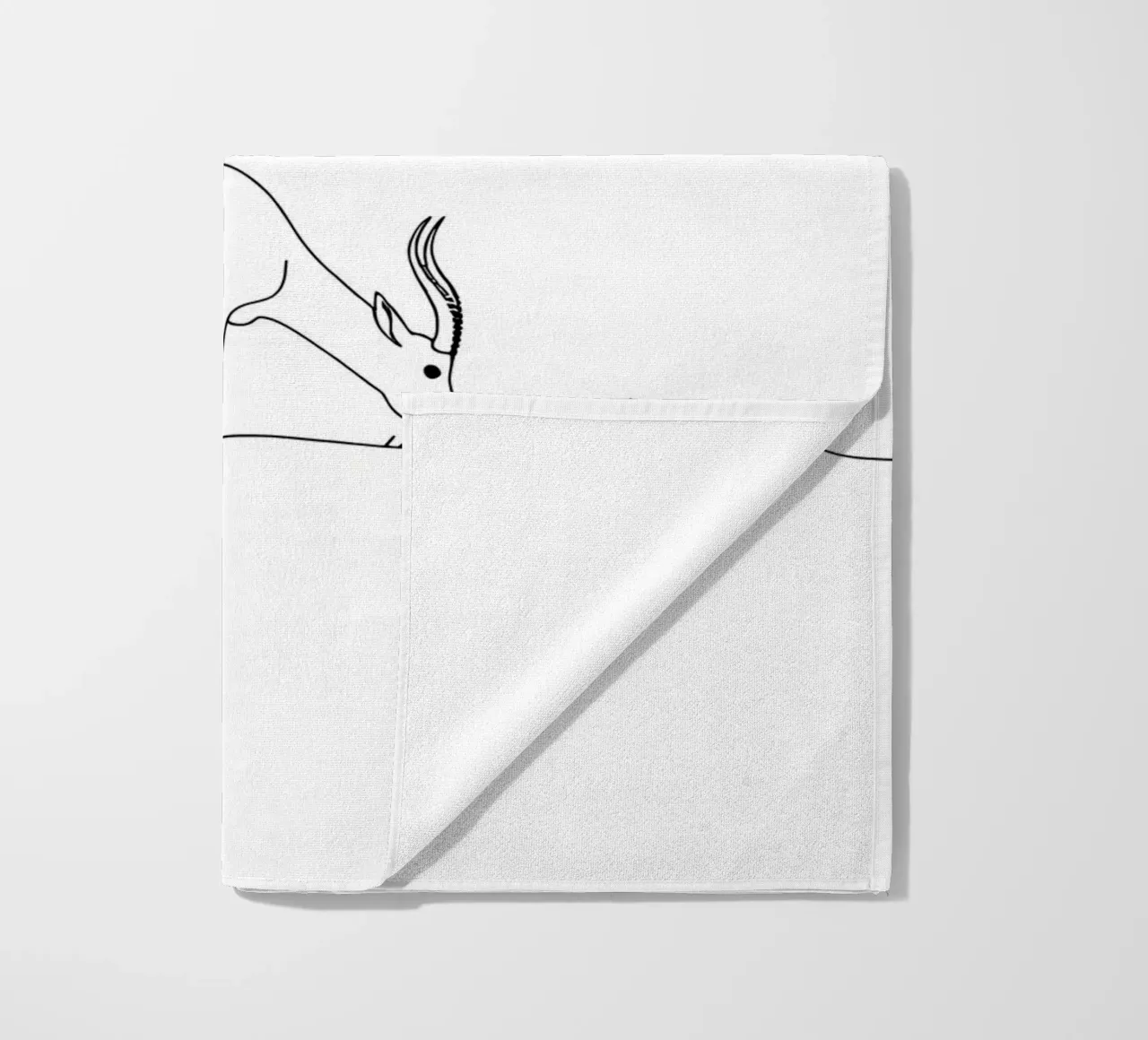Antilope en train de brouter Dessin au trait minimaliste serviette de plage de Viv Line Art