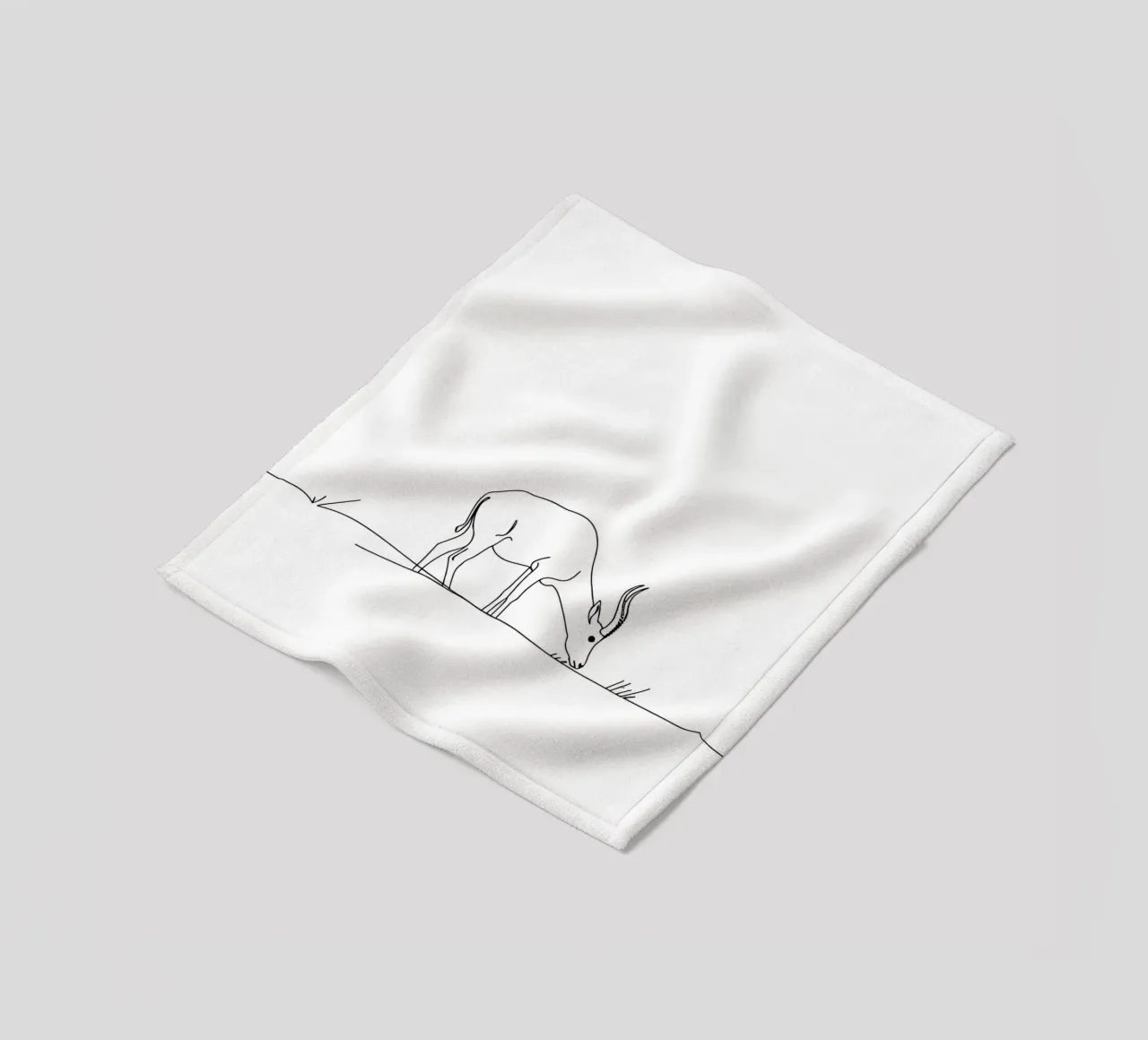Antilope grasen Minimalist Line Art Zeichnung Fleecedecke von Viv Line Art
