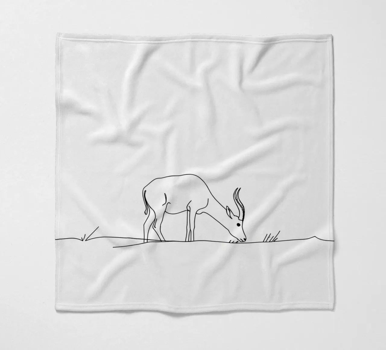 Antilope grasen Minimalist Line Art Zeichnung Fleecedecke von Viv Line Art