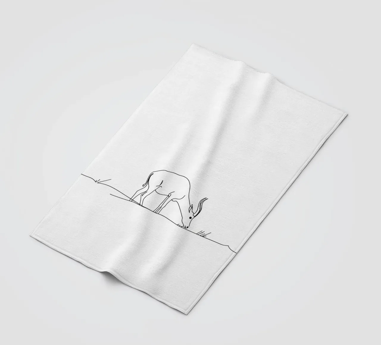 Antilope grasen Minimalist Line Art Zeichnung Fleecedecke von Viv Line Art