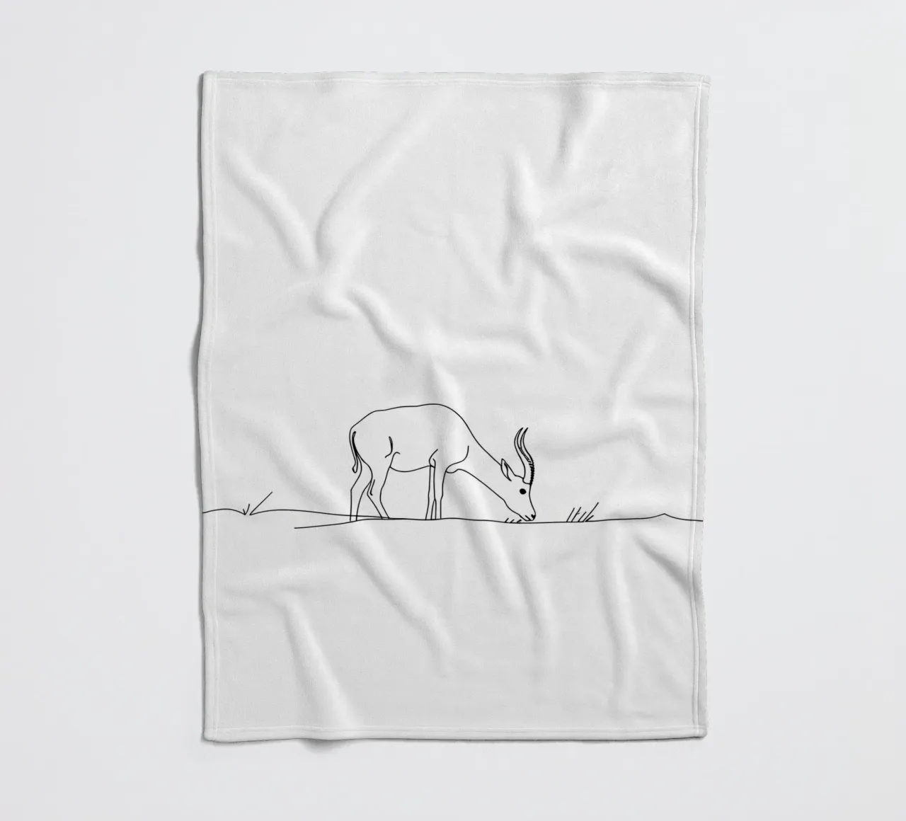Antilope grasen Minimalist Line Art Zeichnung Fleecedecke von Viv Line Art