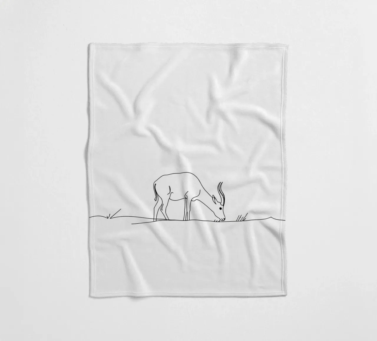 Antilope grasen Minimalist Line Art Zeichnung Fleecedecke von Viv Line Art