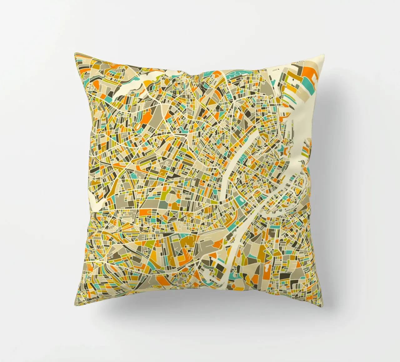 Mappa di Copenaghen cuscino da Jazzberry Blue