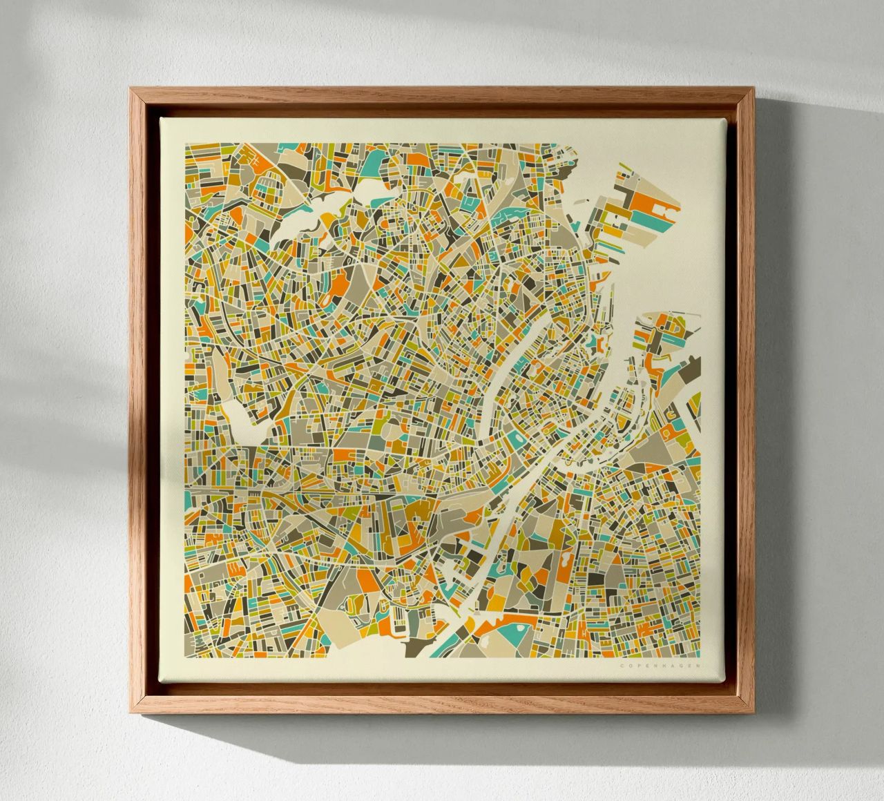 Copenhagen Map canvas by Jazzberry Blue