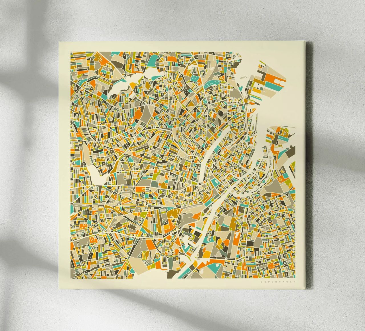 Copenhagen Map canvas by Jazzberry Blue