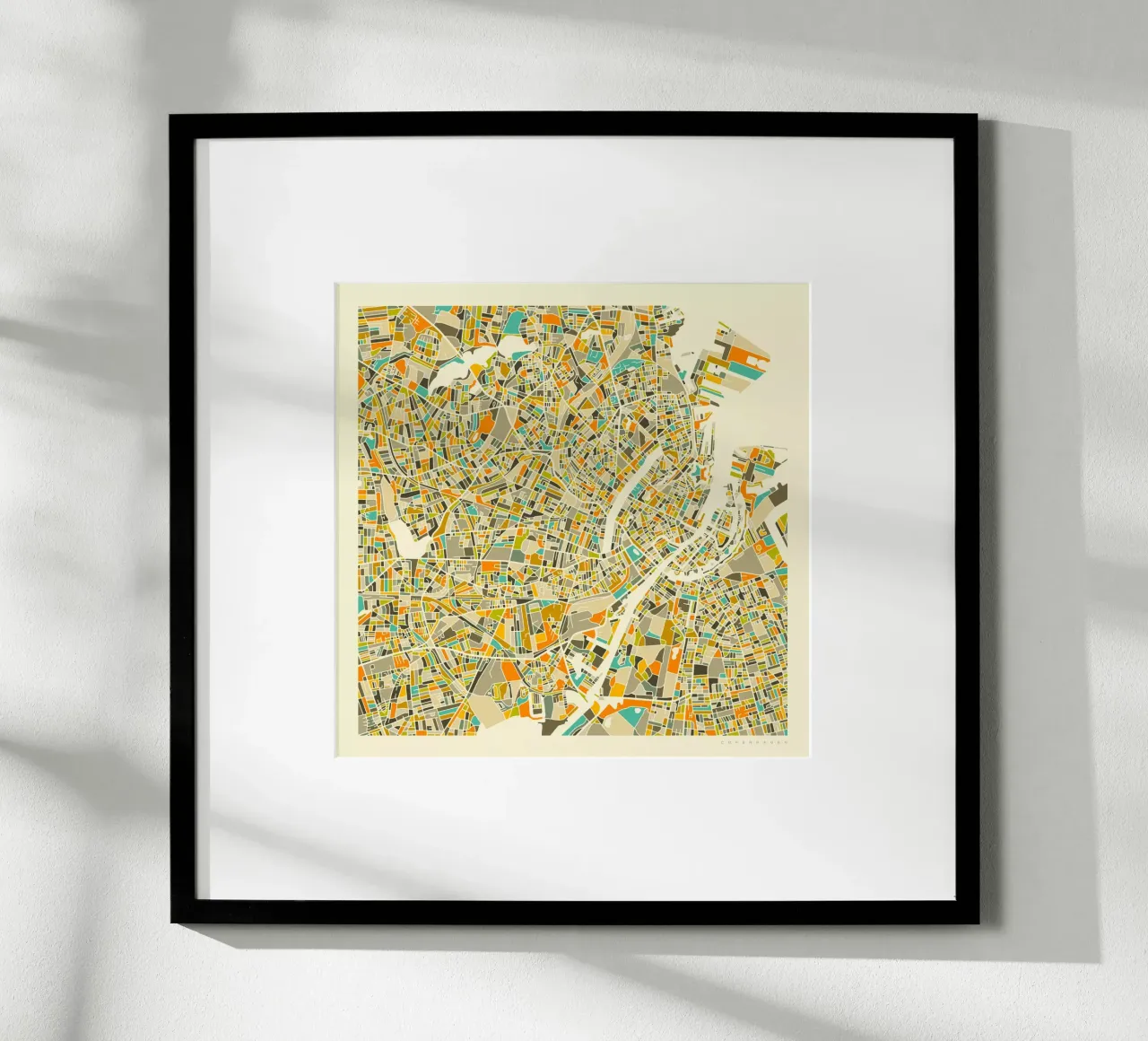 Mappa di Copenaghen poster da Jazzberry Blue