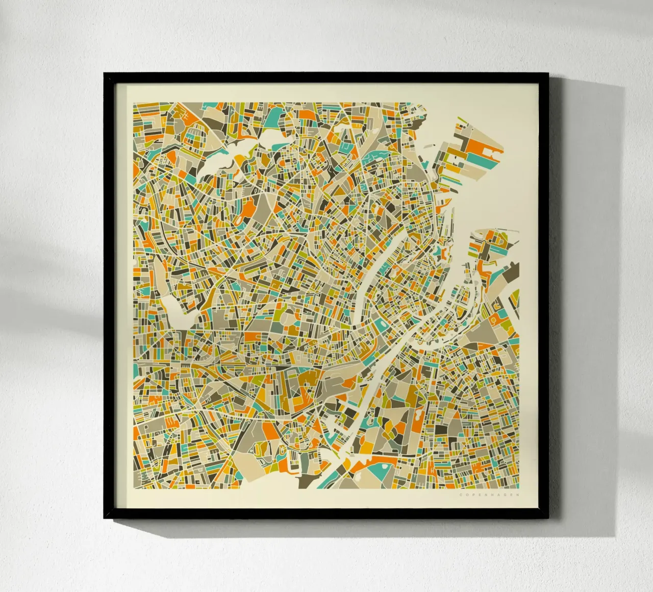 Mappa di Copenaghen poster da Jazzberry Blue