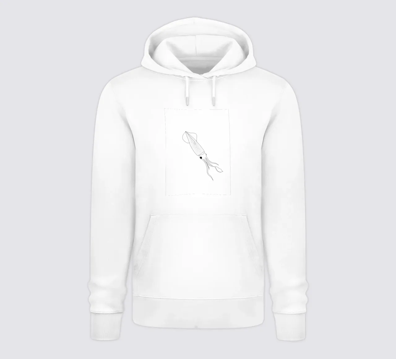 Calamaro Disegno lineare minimalista felpa con cappuccio da Viv Line Art