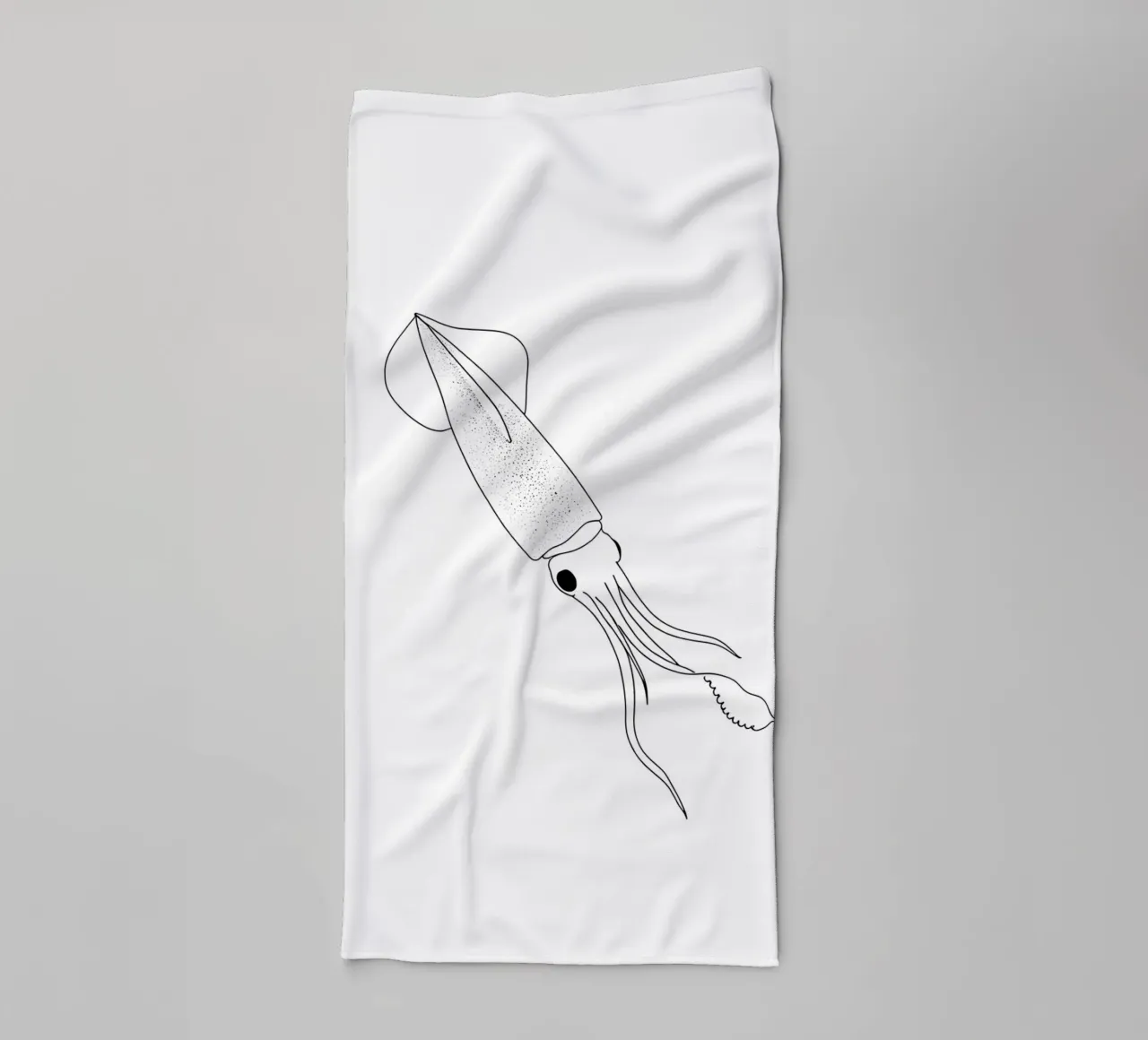 Tintenfisch Minimalist Line Art Zeichnung Handtuch von Viv Line Art