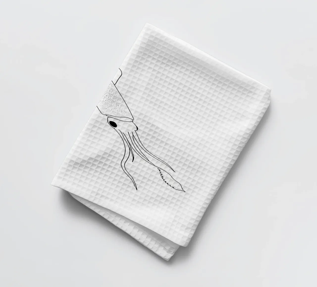 Squid Minimalist Line Art Drawing torchon de Viv Line Art