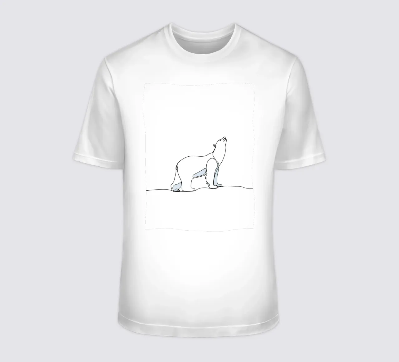 Orso polare in piedi Disegno lineare minimalista t-shirt da Viv Line Art