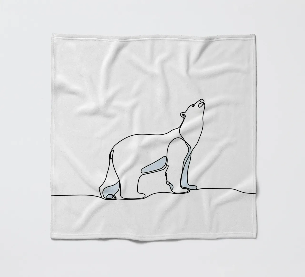 Orso polare in piedi Disegno lineare minimalista coperta in pile da Viv Line Art