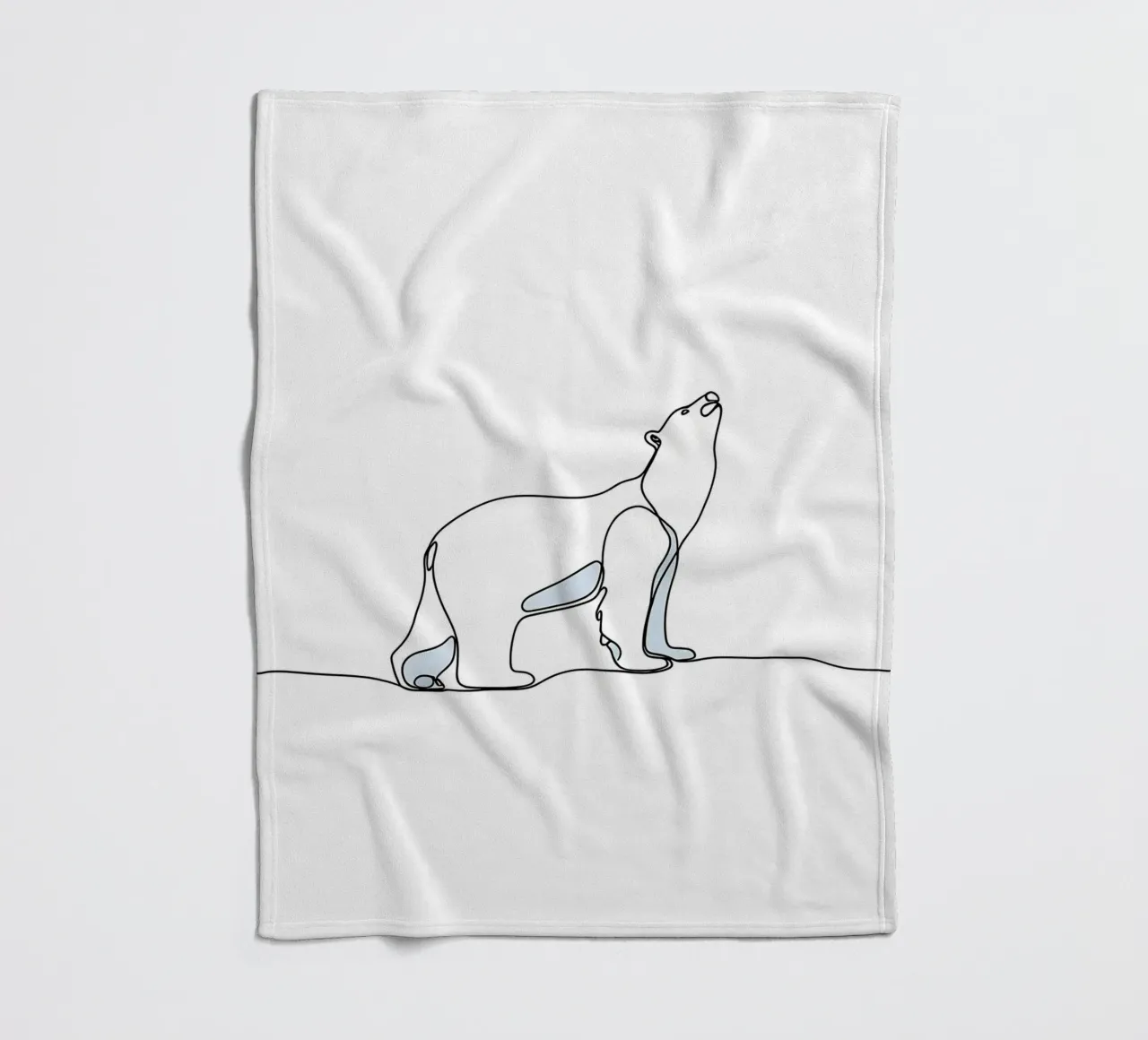 Orso polare in piedi Disegno lineare minimalista coperta in pile da Viv Line Art
