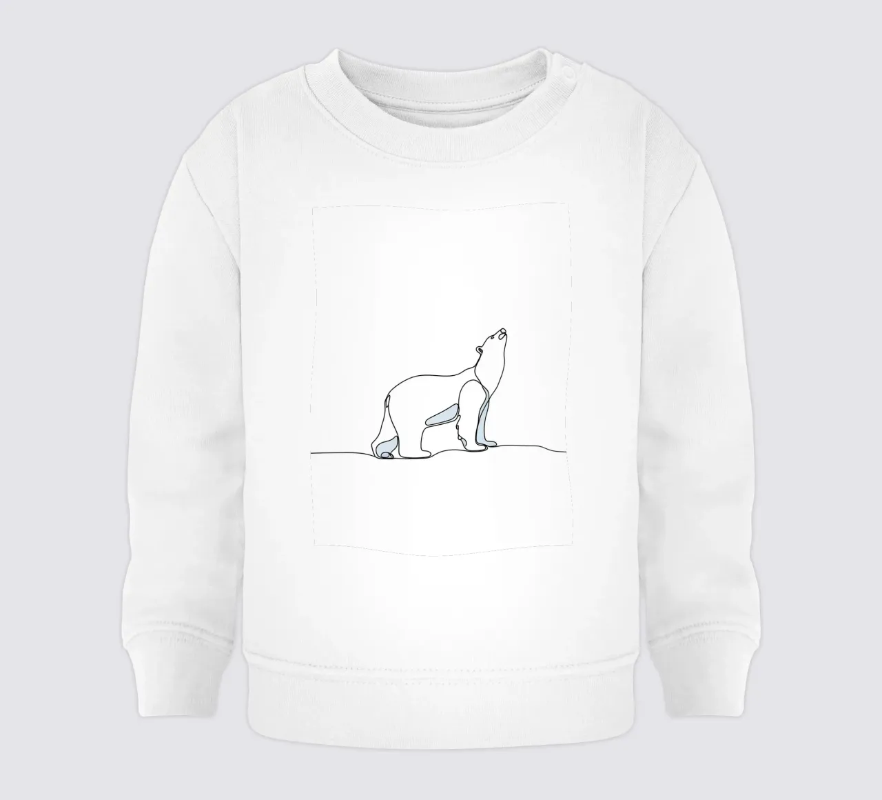 Orso polare in piedi Disegno lineare minimalista felpa neonato da Viv Line Art