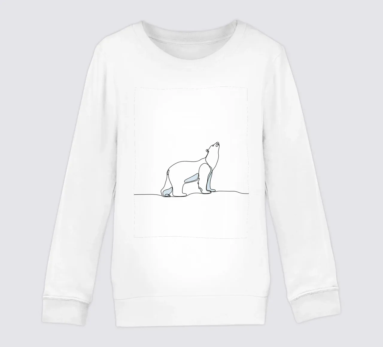 Orso polare in piedi Disegno lineare minimalista felpa bambino da Viv Line Art