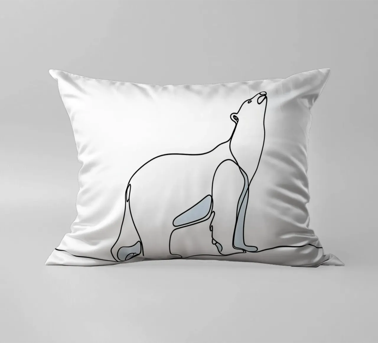 Orso polare in piedi Disegno lineare minimalista cuscino da Viv Line Art