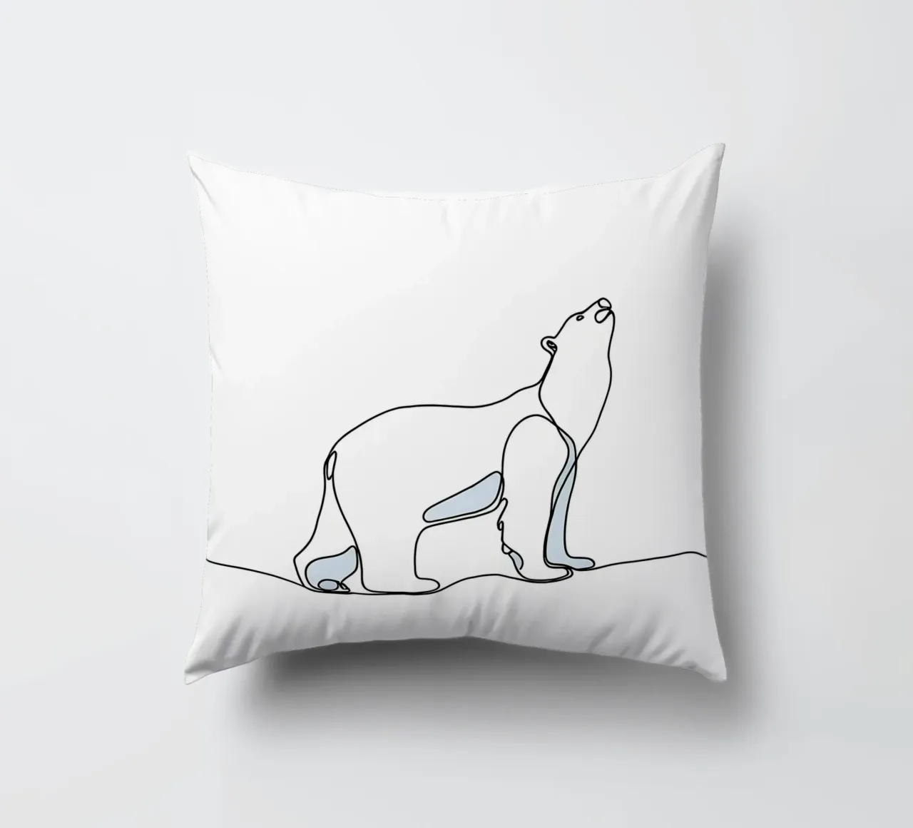 Orso polare in piedi Disegno lineare minimalista cuscino da Viv Line Art