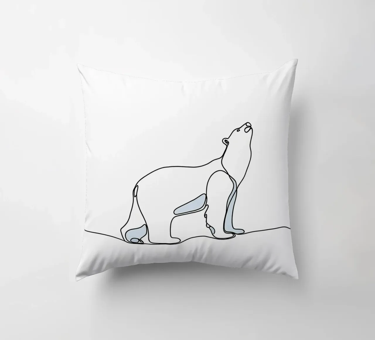 Orso polare in piedi Disegno lineare minimalista cuscino da Viv Line Art