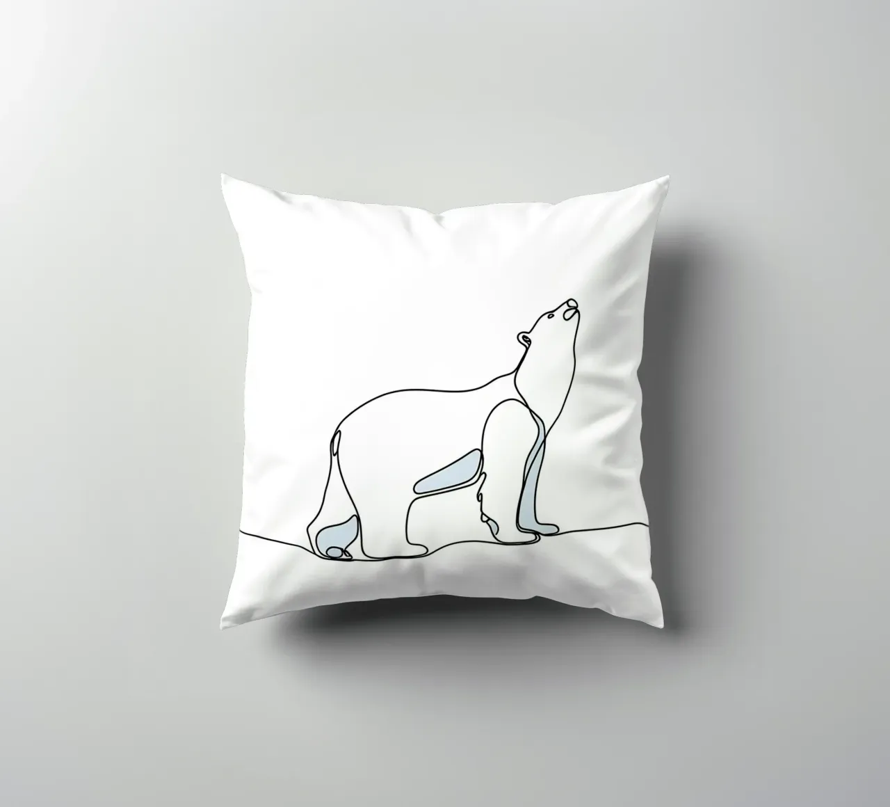 Orso polare in piedi Disegno lineare minimalista cuscino da Viv Line Art