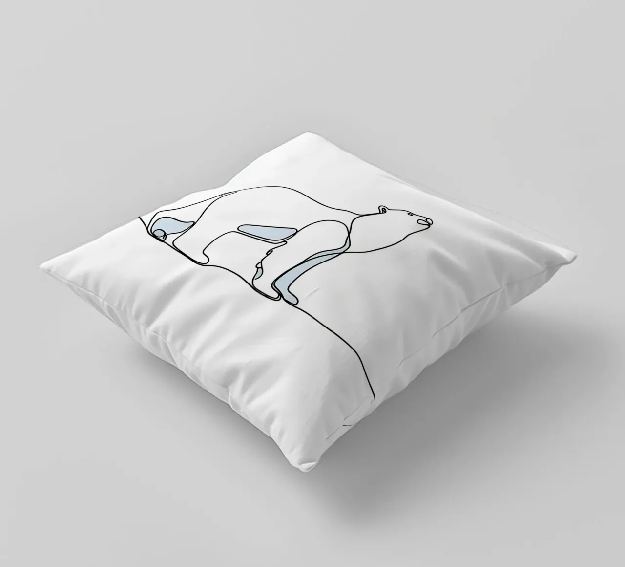 Orso polare in piedi Disegno lineare minimalista cuscino da Viv Line Art