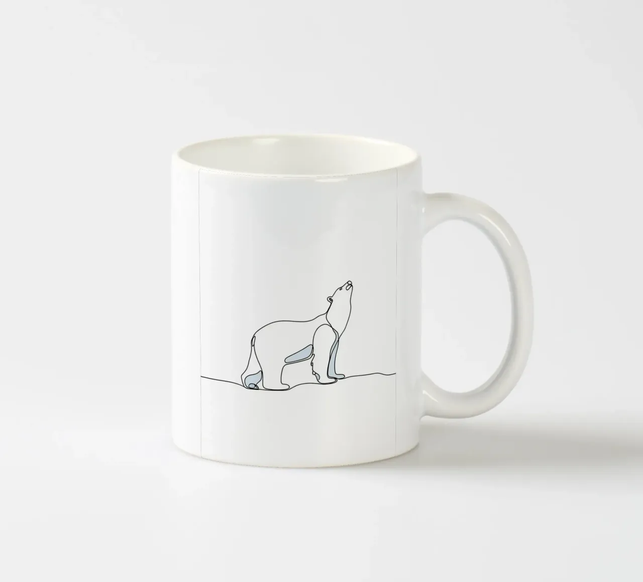 Orso polare in piedi Disegno lineare minimalista tazza in ceramica da Viv Line Art