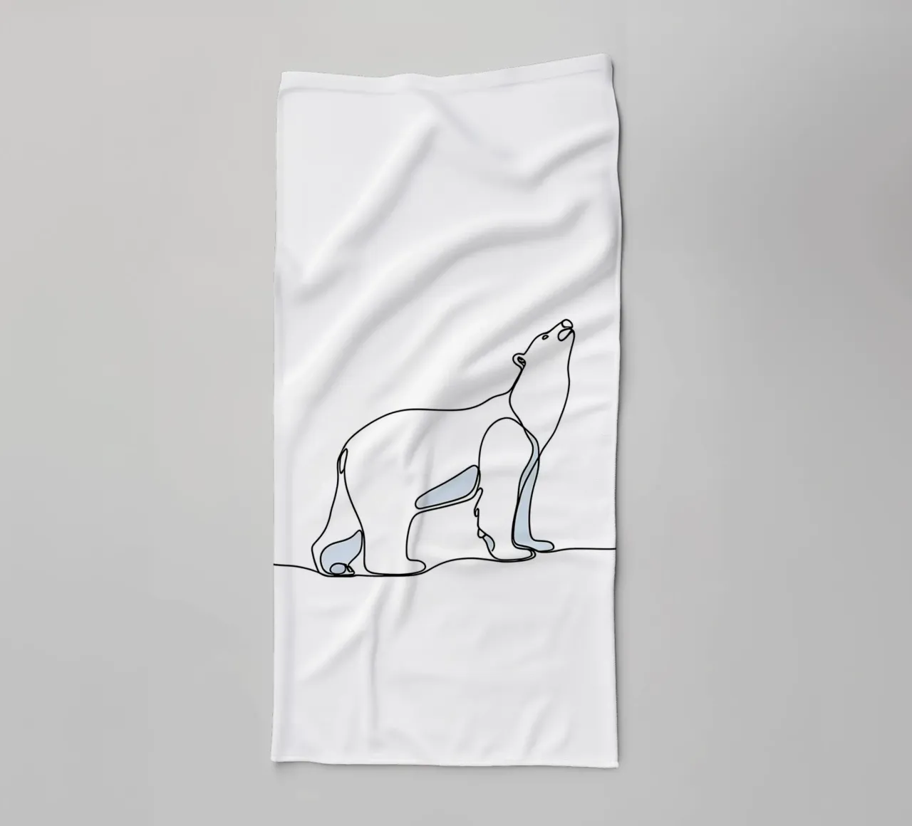 Orso polare in piedi Disegno lineare minimalista asciugamano da bagno da Viv Line Art