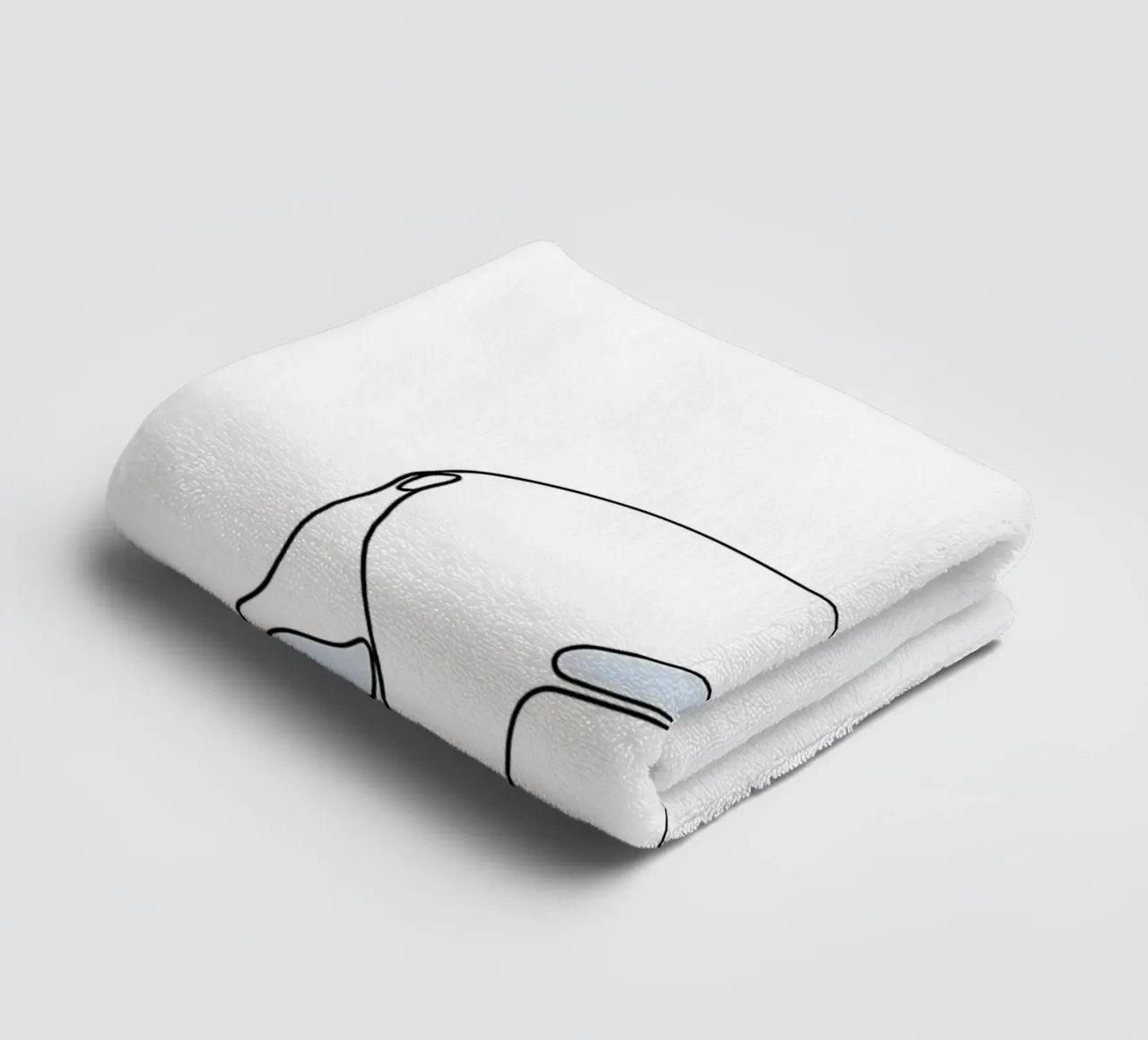 Orso polare in piedi Disegno lineare minimalista asciugamano da bagno da Viv Line Art