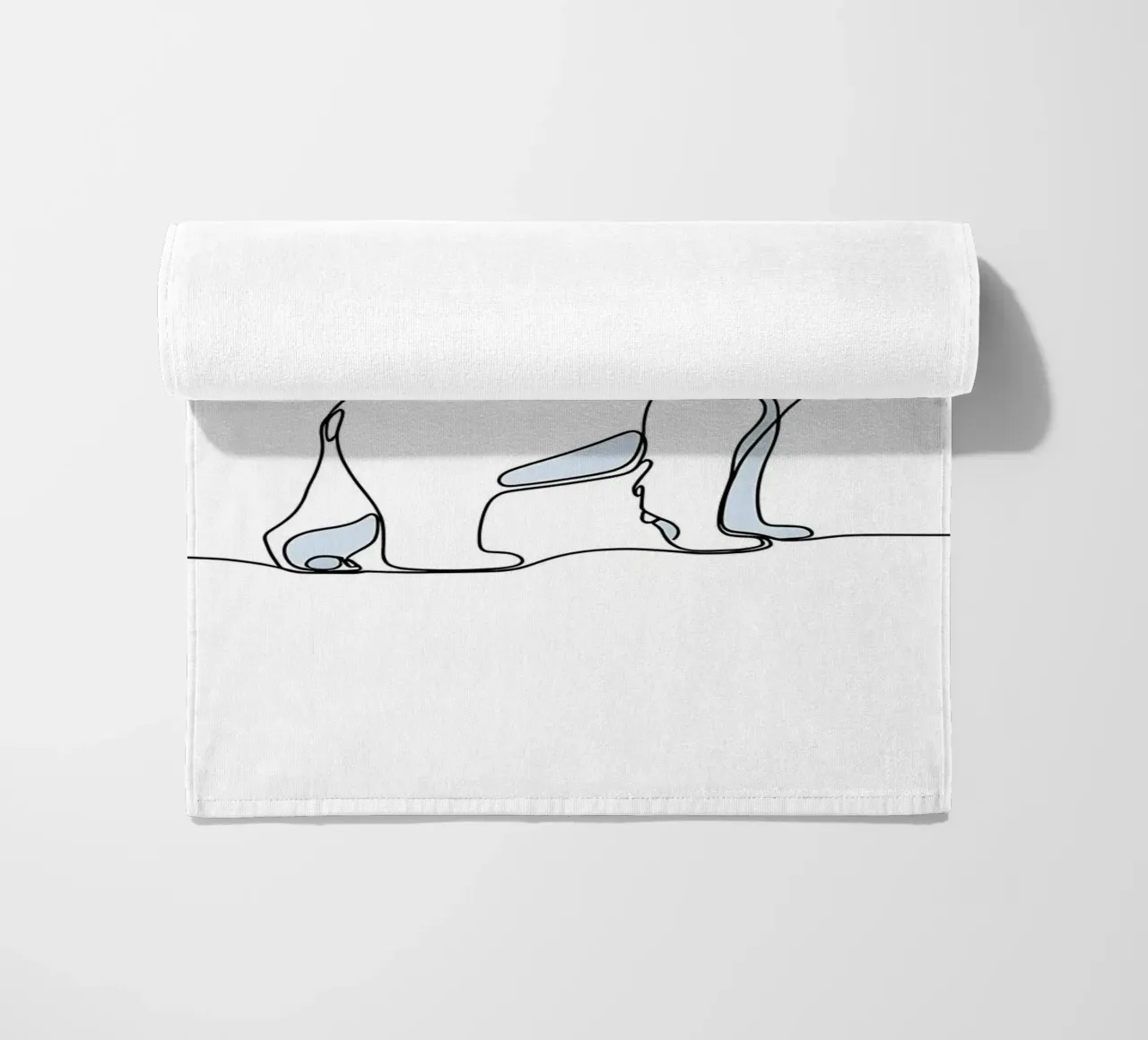 Orso polare in piedi Disegno lineare minimalista telo mare da Viv Line Art
