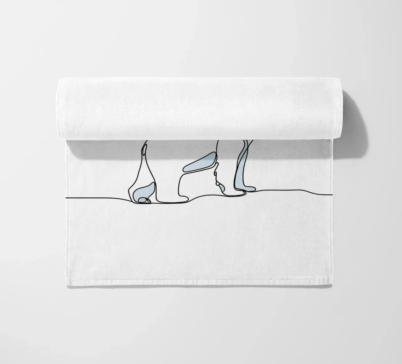 Orso polare in piedi Disegno lineare minimalista telo mare da Viv Line Art