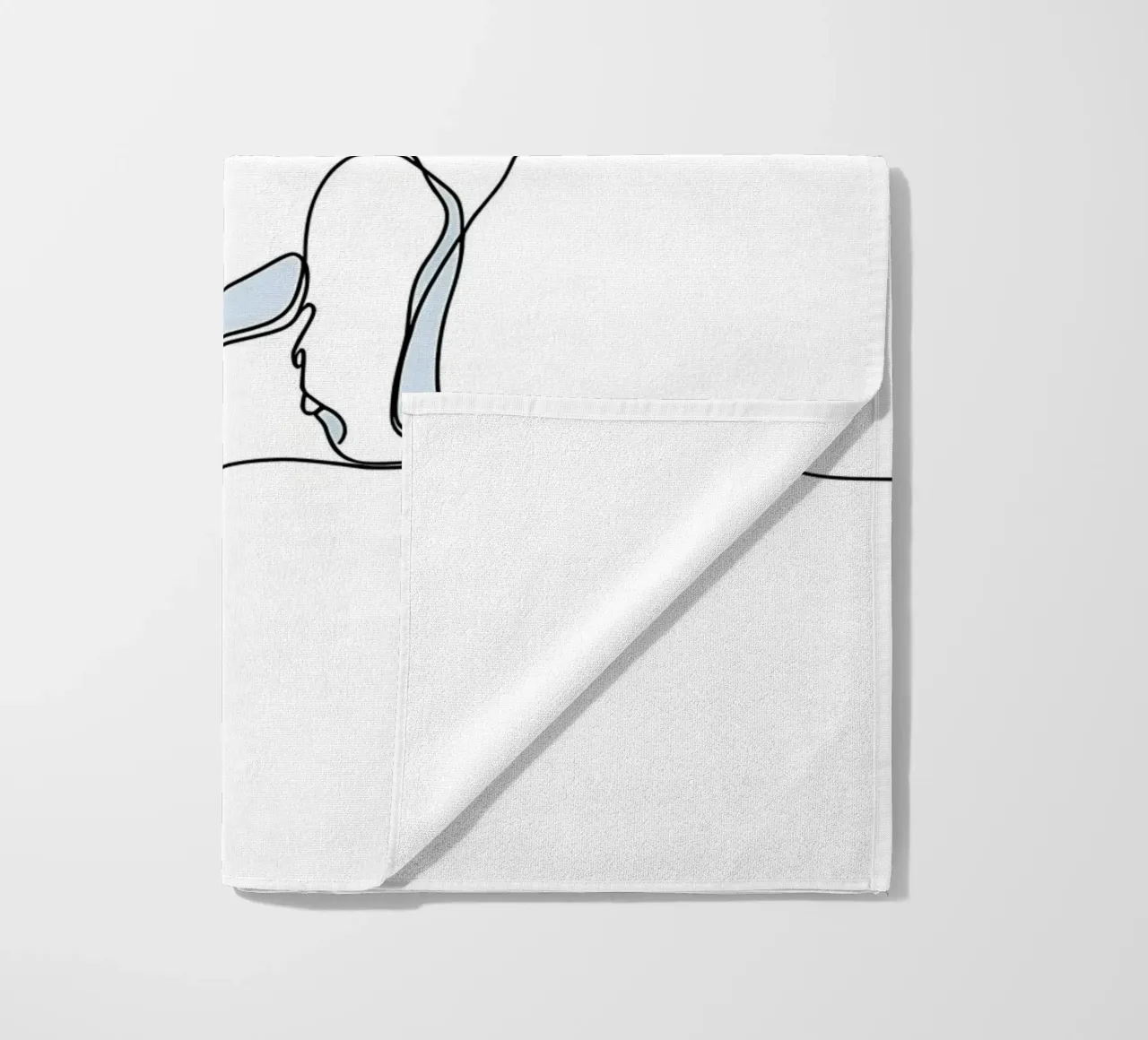 Orso polare in piedi Disegno lineare minimalista telo mare da Viv Line Art