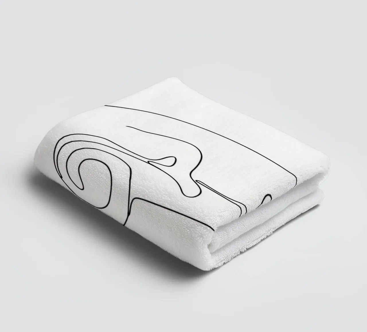 Chameleon on a Branch Minimalist Line Art Drawing towel by Viv Line Art
