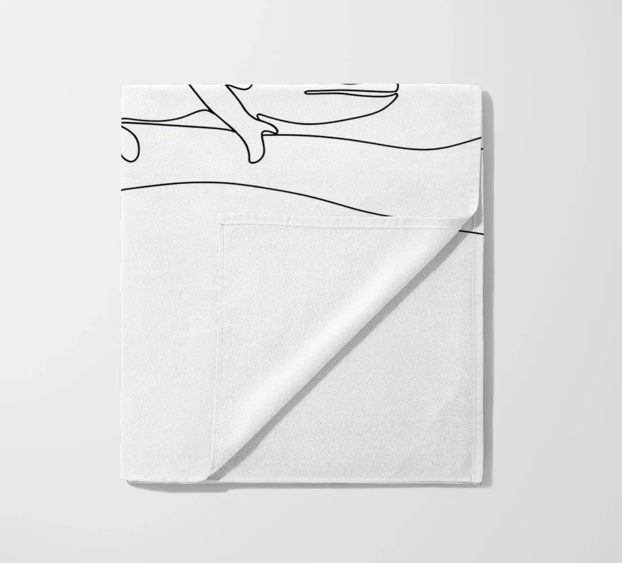 Chameleon on a Branch Minimalist Line Art Drawing beach towel by Viv Line Art