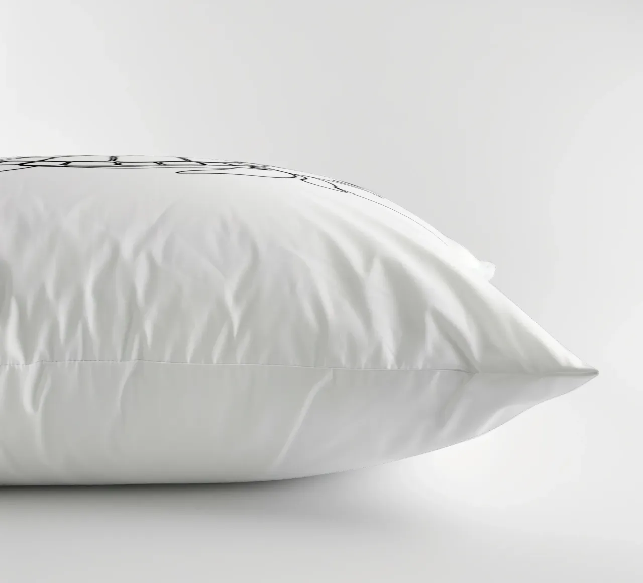 Turtle Walking Minimalist Line Art Drawing decorative cushion by Viv Line Art