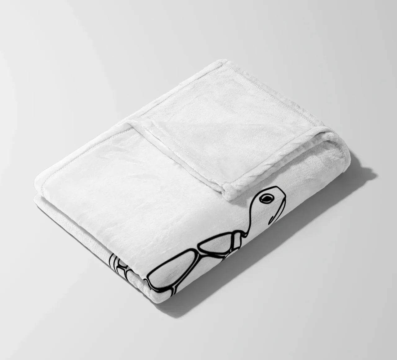 Turtle Walking Minimalist Line Art Drawing fleece blanket by Viv Line Art